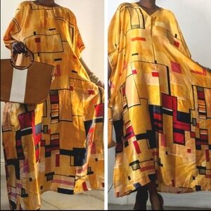 Geometric Yellow Maxi Dress